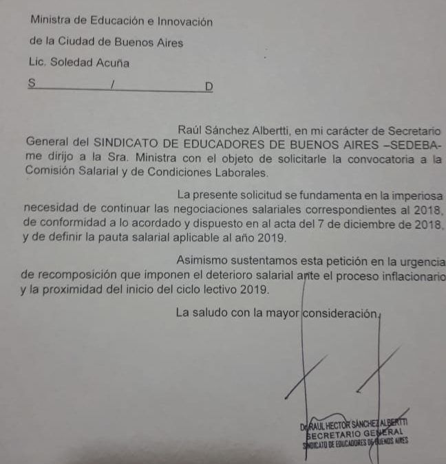 RECLAMAMOS LA URGENTE NEGOCIACIÓN PARITARIA